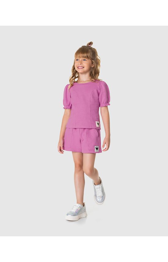 Blusa Infantil Menina Box Em Malha Texturizada Malwee Kids