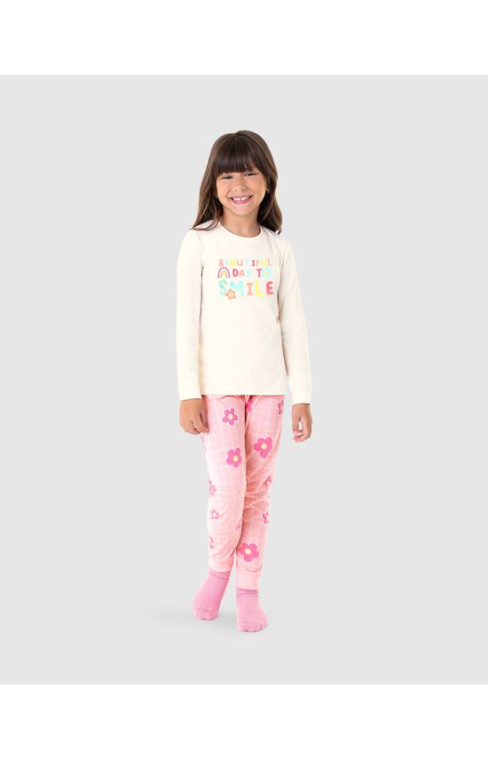 Pijama Infantil Menina Beautiful Day To Smile Em Algodão Malwee Kids