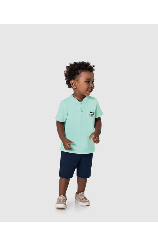 Conjunto Infantil Menino Stay Good Em Piquet Stretch Malwee Kids
