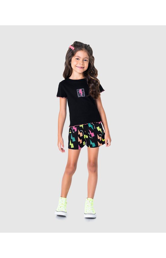 Conjunto Infantil Menina Shorts Very Fun! Em Algodão Malwee Kids