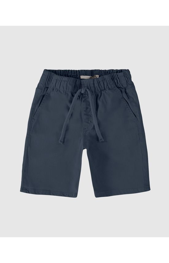 Bermuda Infantil Menino Cadarço Frontal Em Sarja Com Elastano Malwee Kids