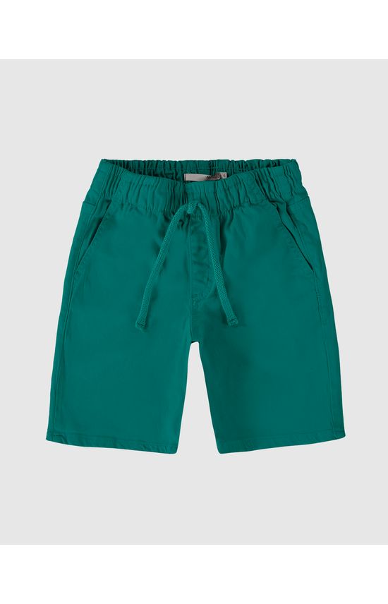Bermuda Infantil Menino Cadarço Frontal Em Sarja Com Elastano Malwee Kids