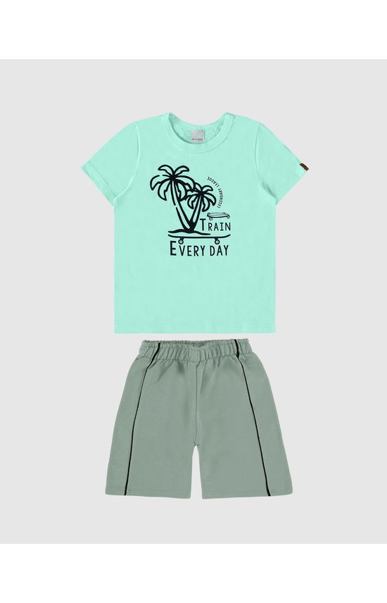 Conjunto Infantil Menino Train Every Day Em Algodão Malwee Kids