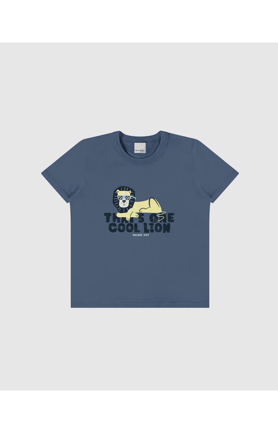 Camiseta Infantil Menino Thats One Cool Lion Em Algodão Malwee Kids