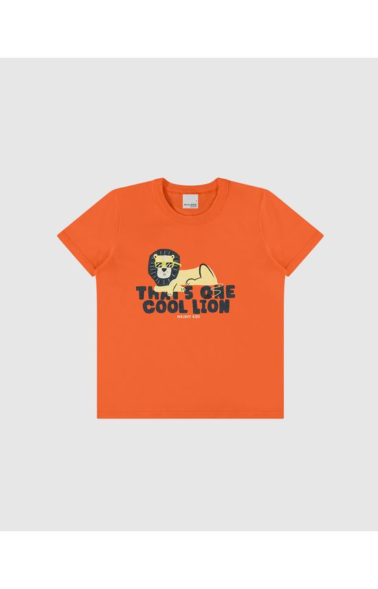 Camiseta Infantil Menino Thats One Cool Lion Em Algodão Malwee Kids