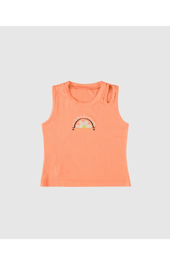 Regata Infantil Menina Flowers Club Em Malha Viscose Canelada Malwee Kids