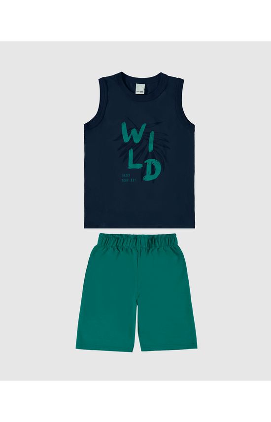 Conjunto Infantil Menino Wild Enjoy Your Day Em Algodão Malwee Kids