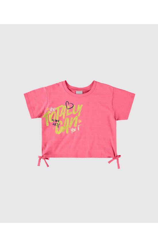 Blusa Infantil Menina Box Amarração Lateral Em Malha Texturizada Malwee Kids
