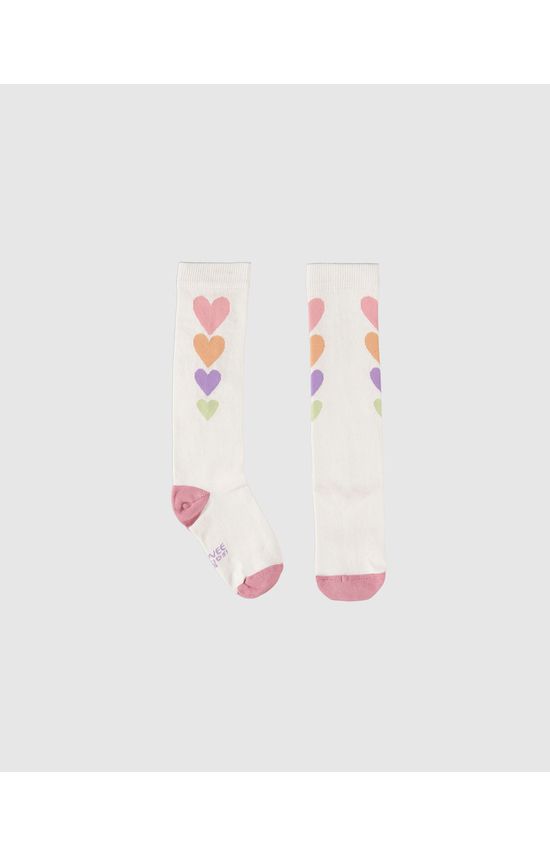 Meia Infantil Estampada Cano Longo Em Malha Algodão Malwee Kids