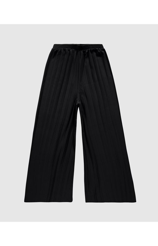 Calça Feminina Pantalona Cropped Em Malha Plissada - ENFIM