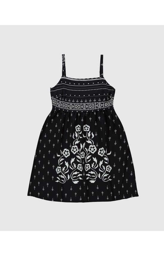 Vestido Feminino Estampado Alça Com Regulagem Em Viscose - ENFIM