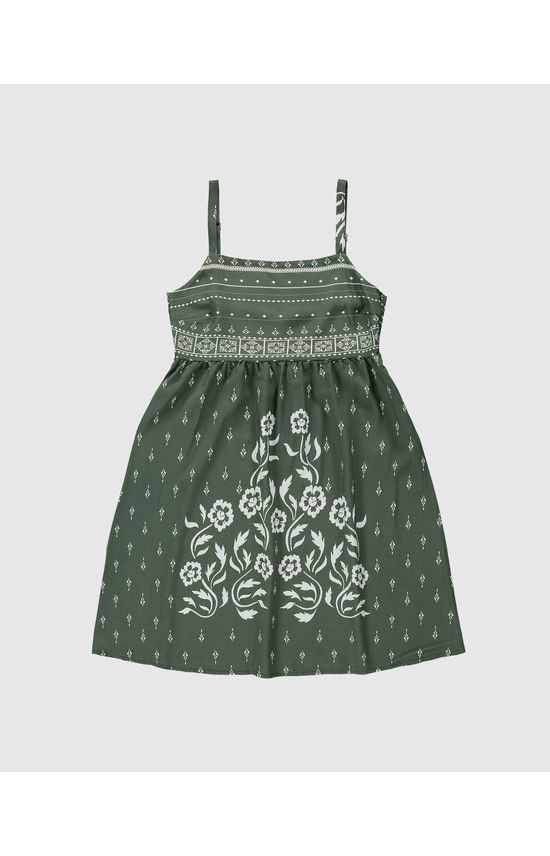 Vestido Feminino Estampado Alça Com Regulagem Em Viscose - ENFIM
