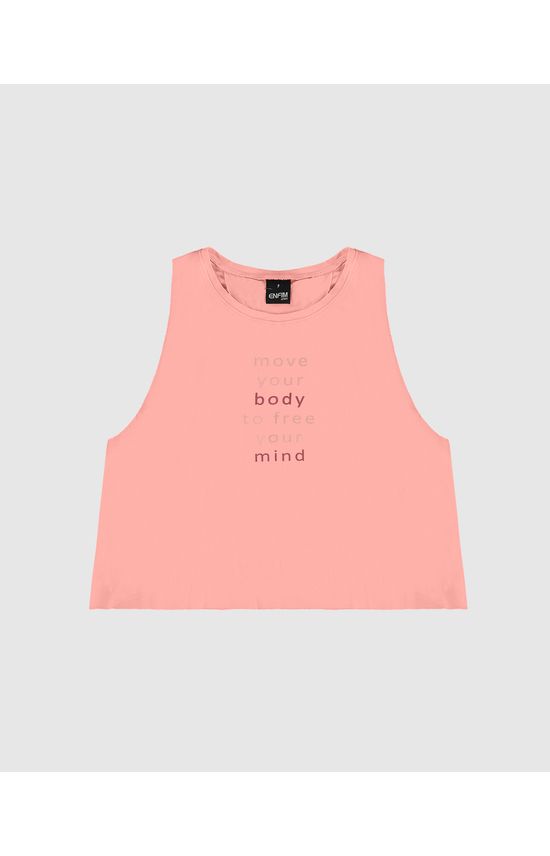 Regata Cropped Feminina Estampa Lettering Em Viscose Stretch - ENFIM