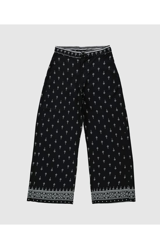 Calça Wide Leg Feminina Estampada Em Viscose - ENFIM