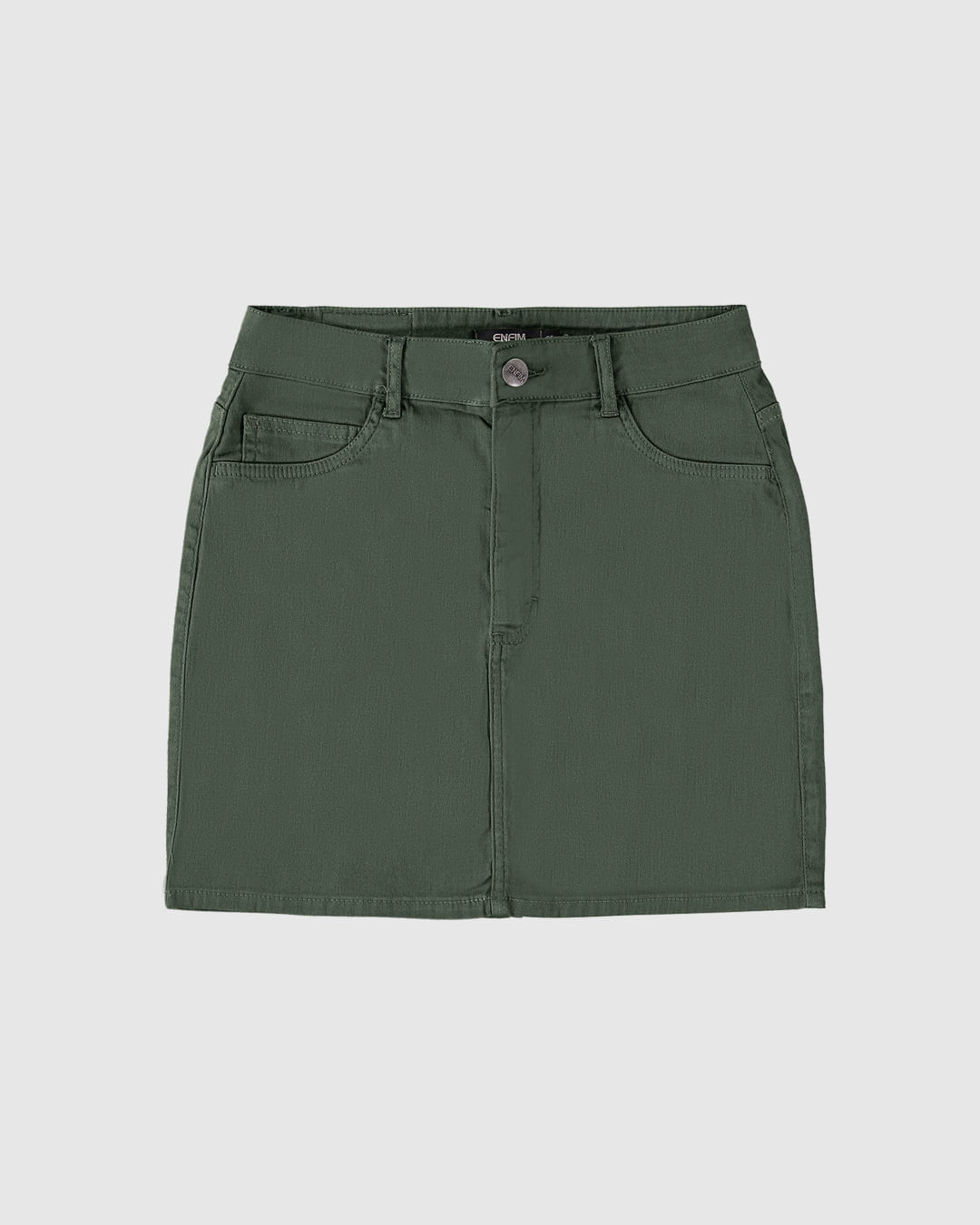 Saia Evasê Feminina Cintura Média Em Sarja Com Elastano - ENFIM - Imagem 14