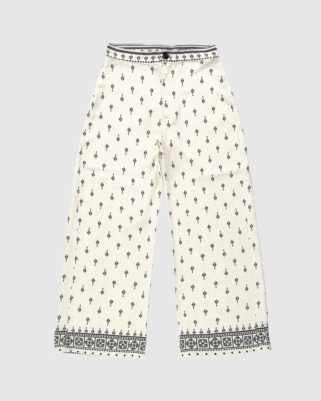 Calça Wide Leg Feminina Estampada Em Viscose - ENFIM - Imagem 5