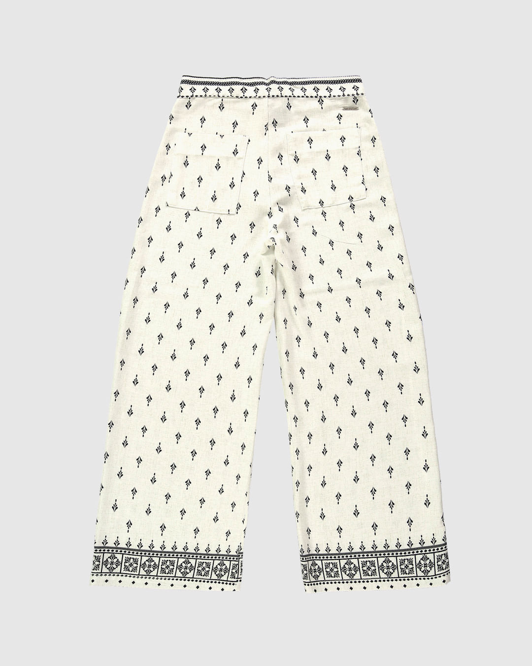 Calça Wide Leg Feminina Estampada Em Viscose - ENFIM - Imagem 9
