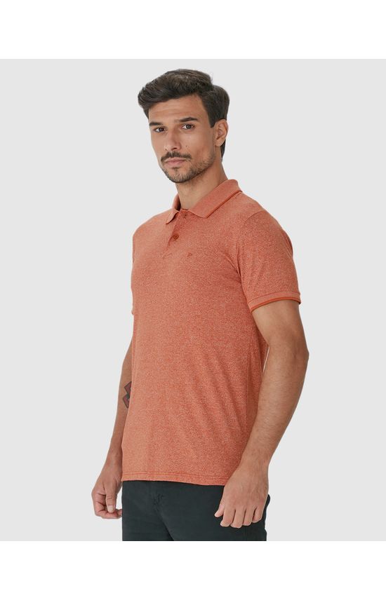 Camisa Polo Básica Masculina Slim Em Malha Rajada