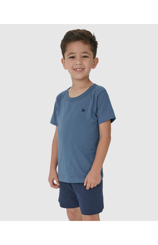 Pijama Infantil Menino Camiseta Manga Curta Em Algodão Malwee Kids