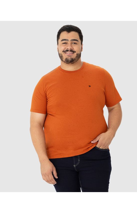 Camiseta Básica Masculina Plus Size Com Bordado Em Malha Botonê