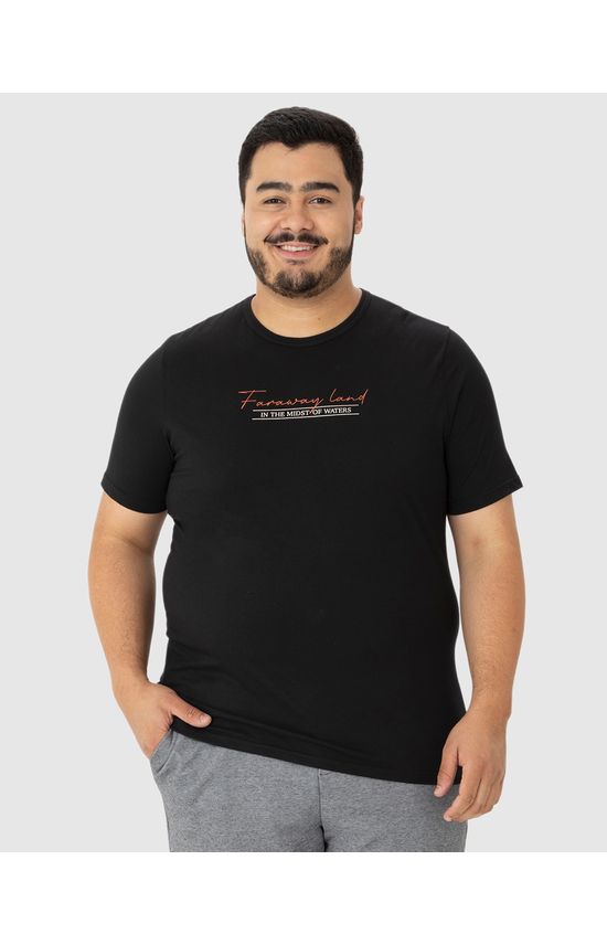 Camiseta Masculina Plus Size Faraway Land Em Algodão
