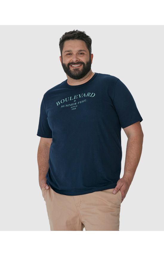 Camiseta Masculina Plus Size Regular Boulevard Em Algodão