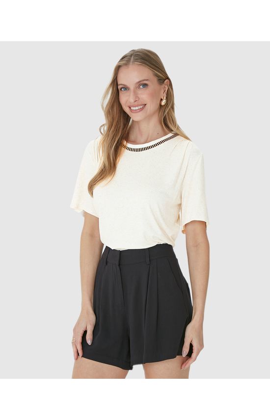Blusa Feminina Decote Retilínea Em Malha Viscolinho Stretch