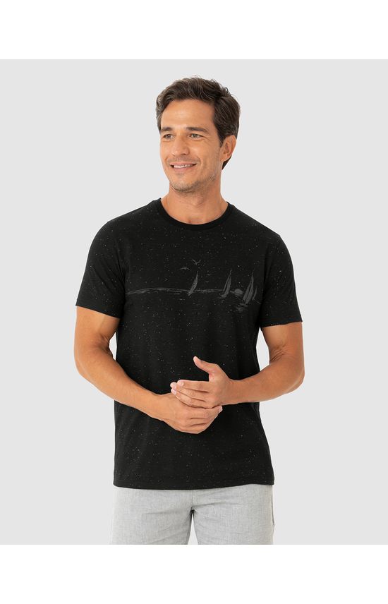 Camiseta Masculina Regular Estampa Ilustrativa Em Malha Botonê
