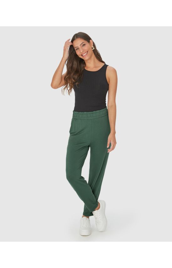 Calça Alfaiataria Feminina Bolso Faca Em Moletinho De Viscose