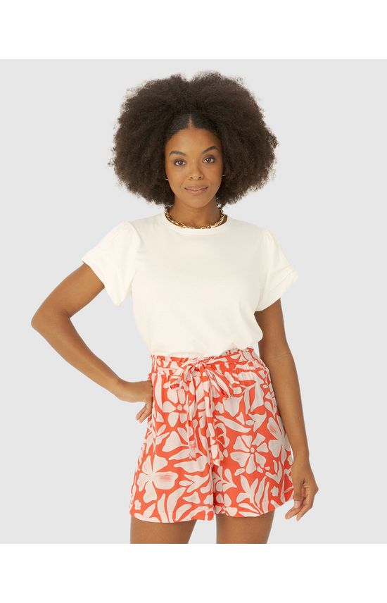 Blusa Feminina Manga Balonê Em Tricoline Stretch