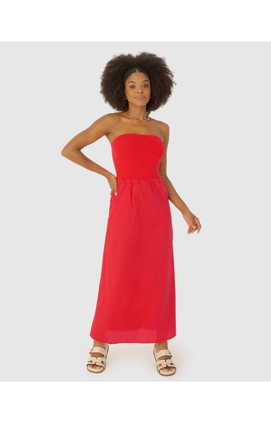 Vestido Midi Feminino Com Alça Removível Em Malha Viscose Canelada