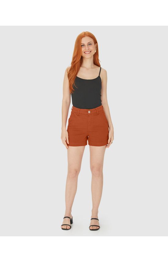 Shorts Alfaiataria Feminino Em Sarja Com Elastano