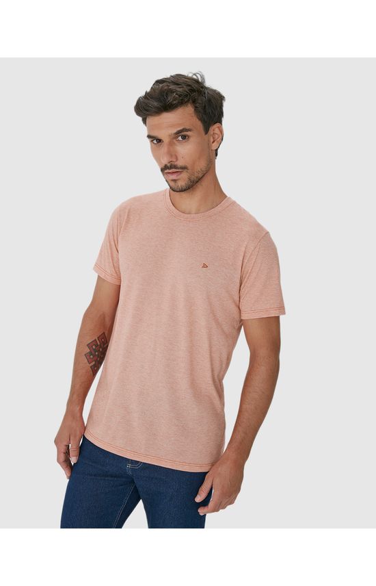 Camiseta Básica Masculina Manga Curta Em Malha Fio A Fio