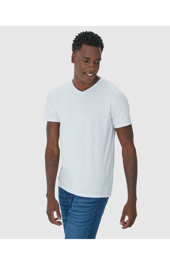 Camiseta Movimento Masculina Decote V Em Malha Anti Odor