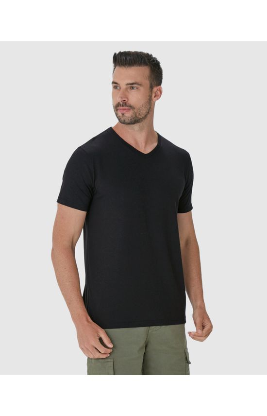 Camiseta Movimento Masculina Decote V Em Malha Anti Odor