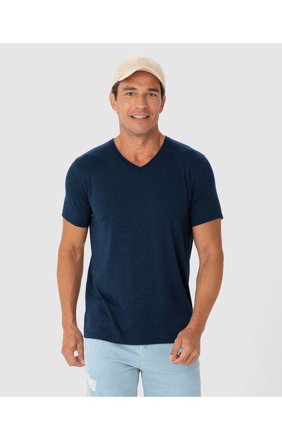 Camiseta Movimento Masculina Decote V Em Malha Anti Odor