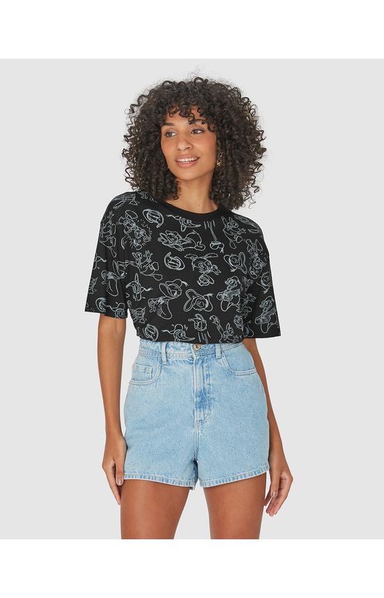 Camiseta Box Feminina Pato Donald Em Algodão