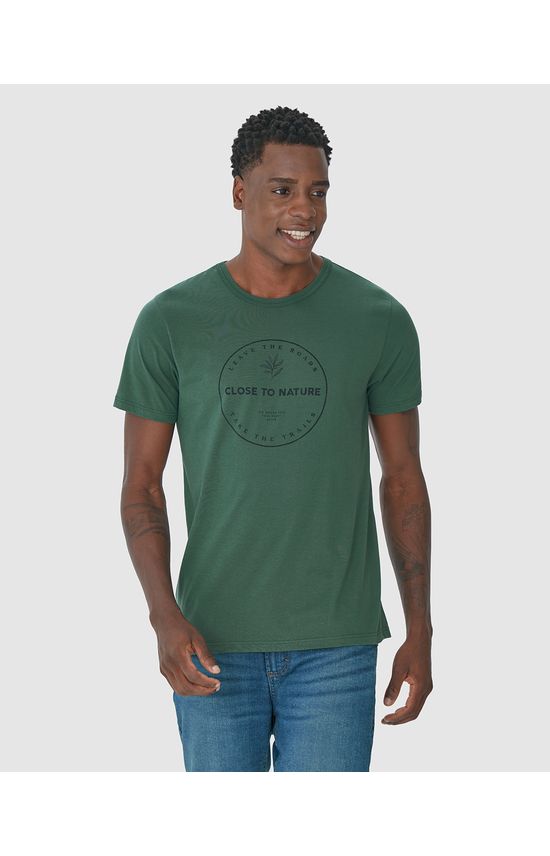 Camiseta Masculina Decote Redondo Close To Nature Em Algodão
