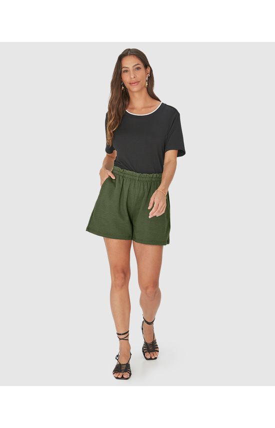 Shorts Feminino Clochard Bolso Faca Em Malha Texturizada
