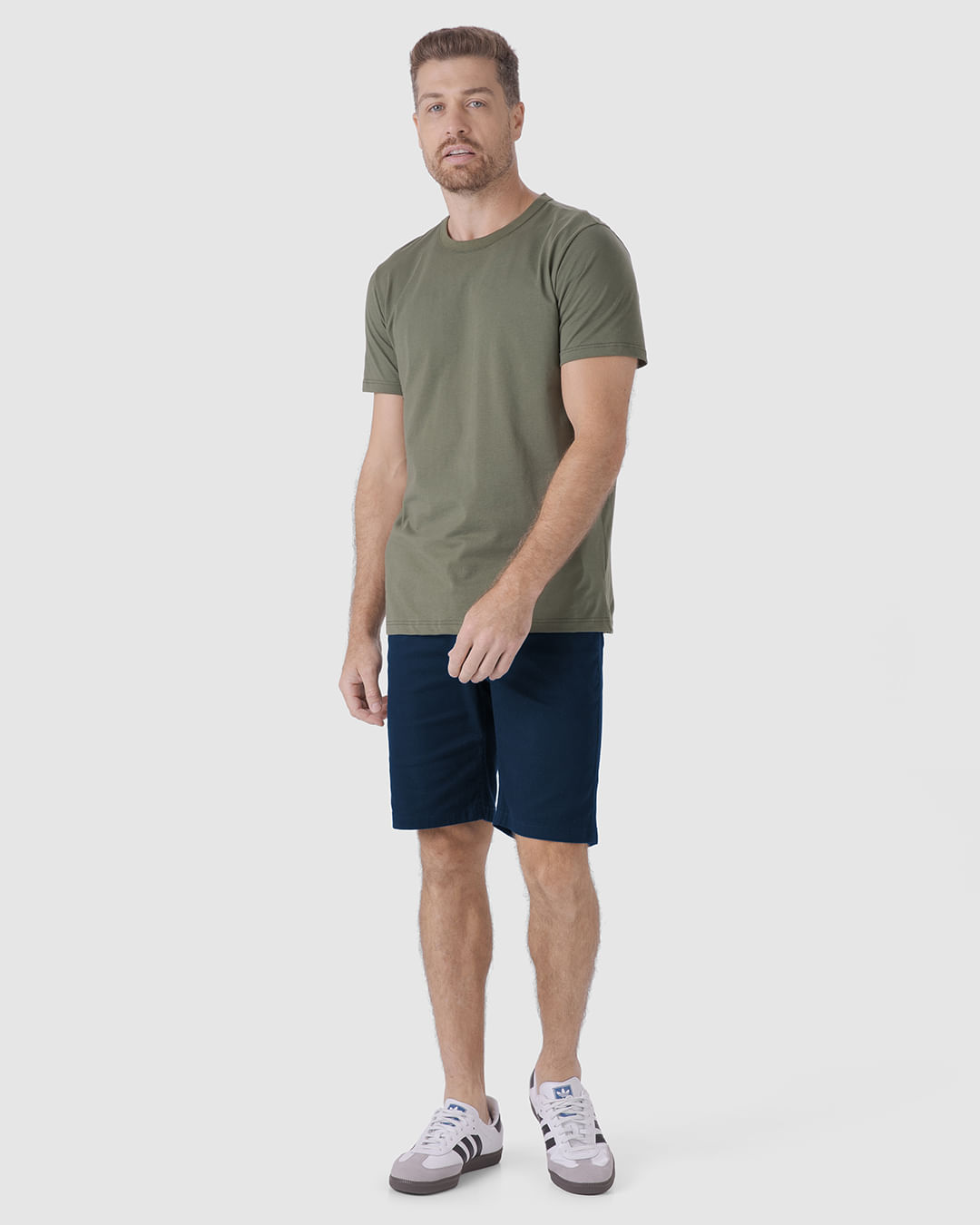 Bermuda Masculina Slim Em Sarja Com Elastano - Imagem 11