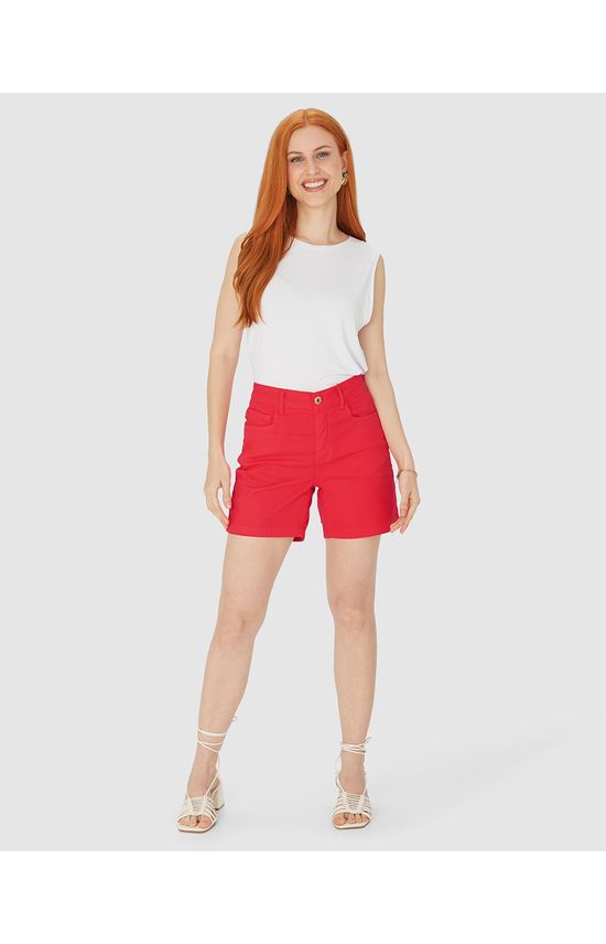 Bermuda Feminina Comfort Em Sarja Com Elastano