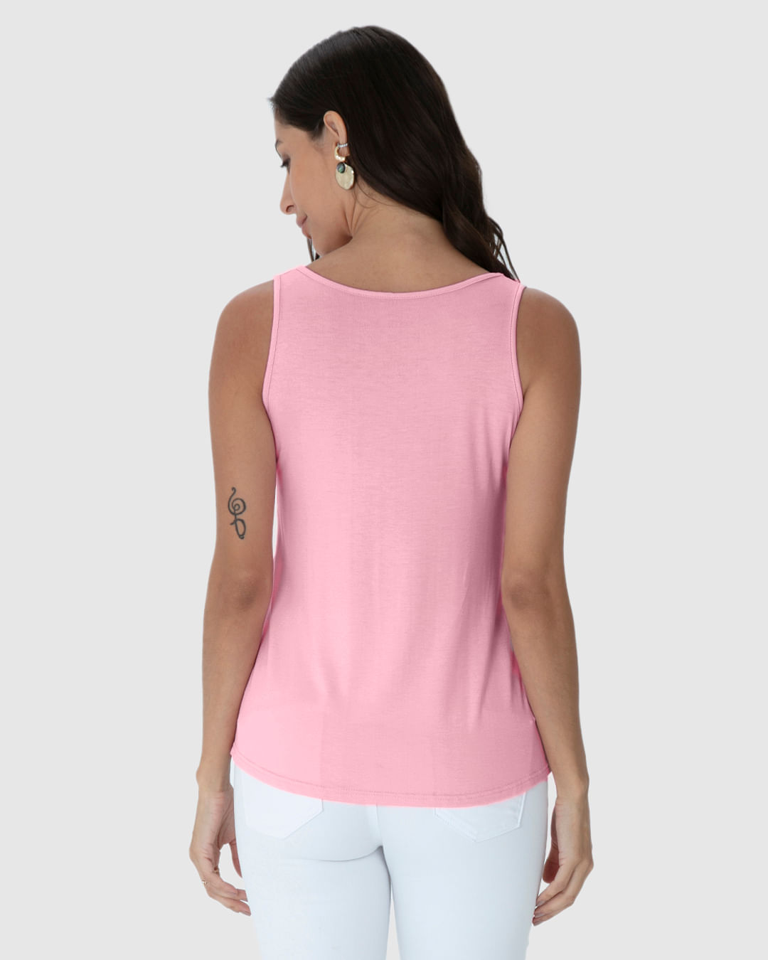 Regata Básica Feminina Decote V Em Malha Essence - Imagem 30