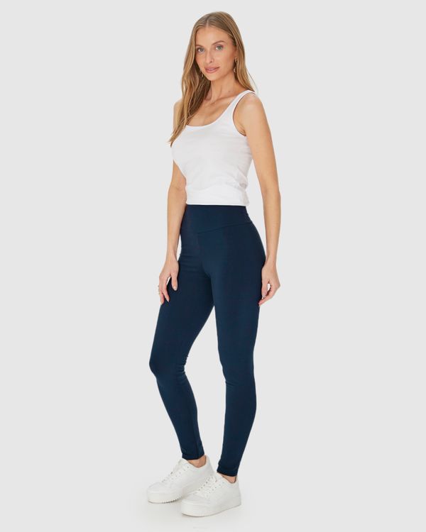 Calça Legging Básica Feminina Em Malha Supplex® Azul - PP