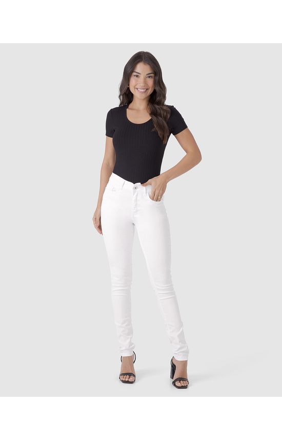 Calça Skinny Feminina Cintura Média Em Flex Jeans