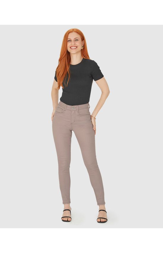 Calça Skinny Feminina Cintura Média Em Flex Jeans