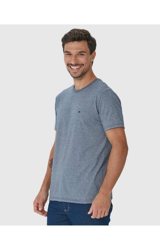 Camiseta Básica Masculina Manga Curta Em Malha Fio A Fio