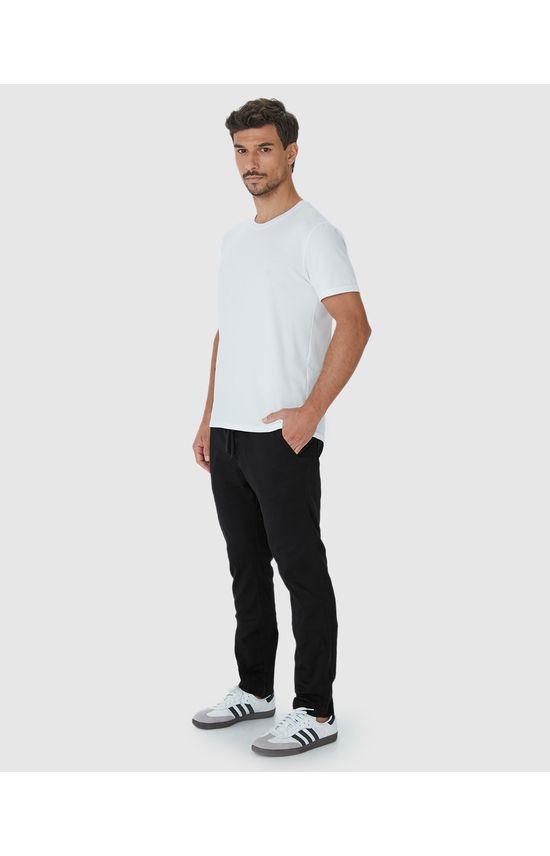Calça Chino Masculina Cadarço Frontal Em Sarja Com Elastano