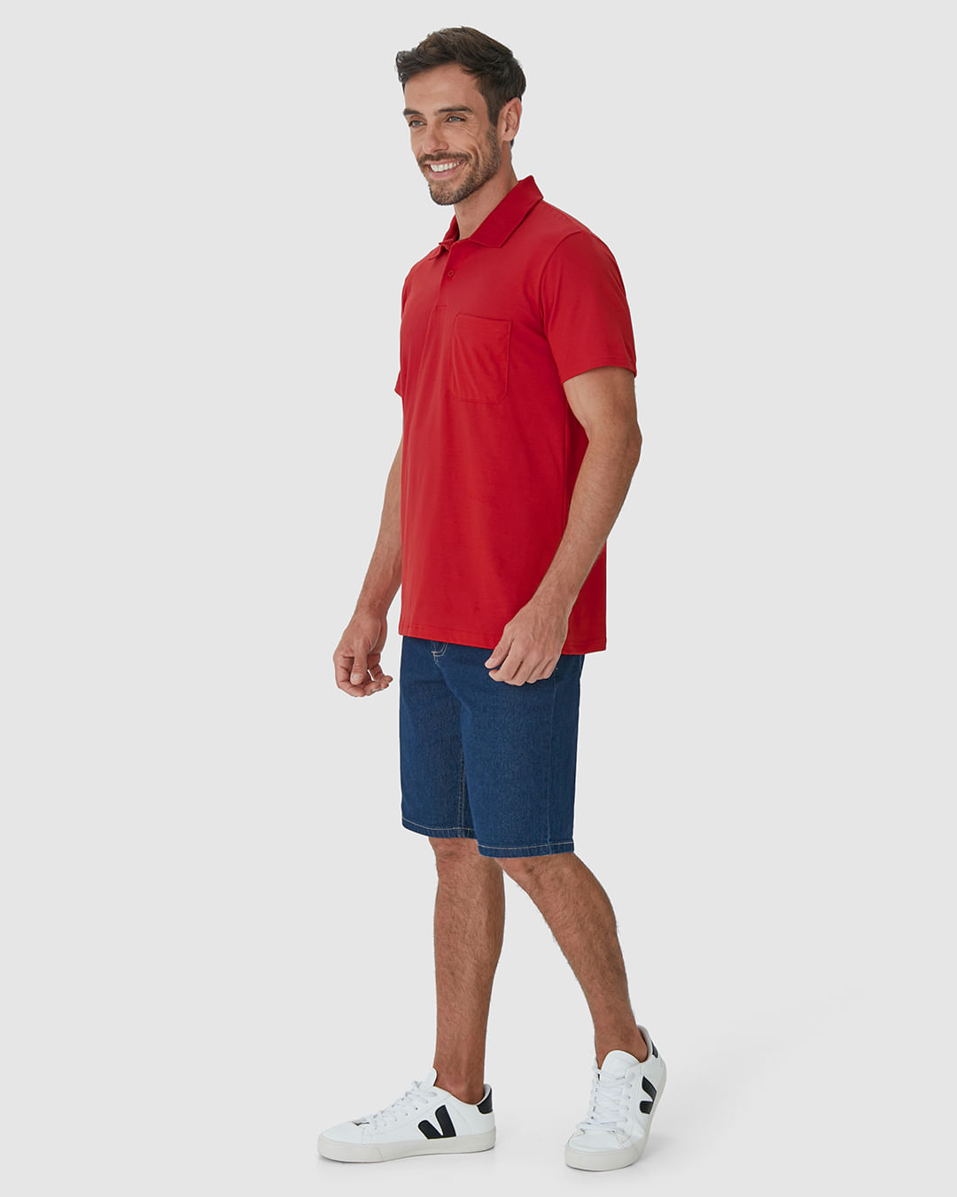 Camisa Polo Básica Masculina Gola Esporte Em Algodão - Imagem 2