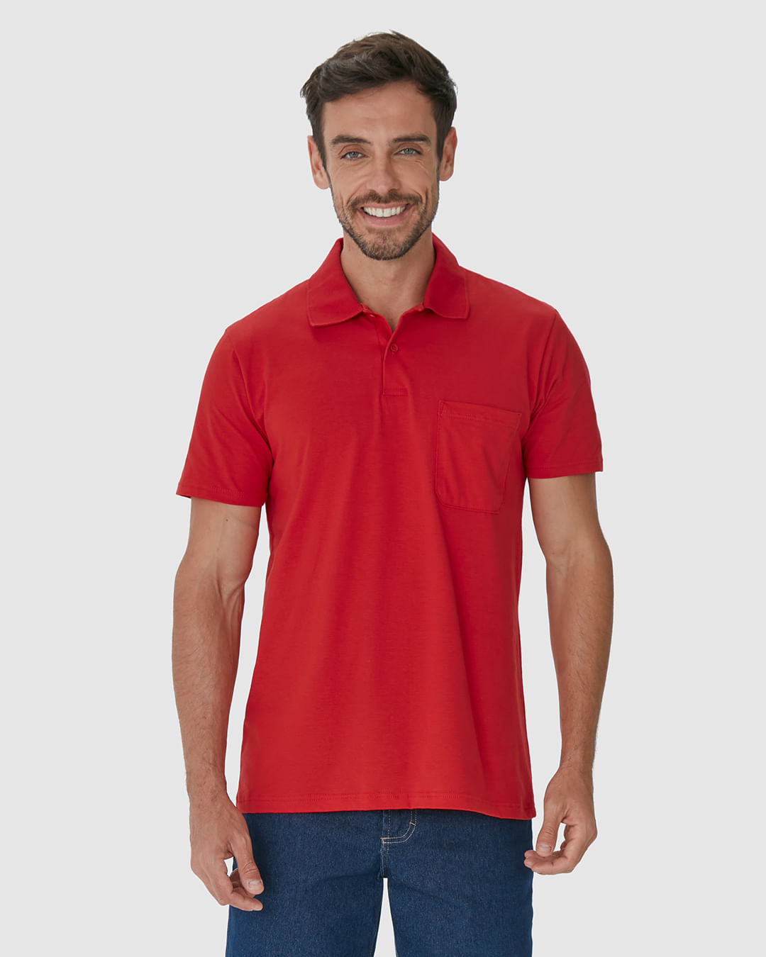 Camisa Polo Básica Masculina Gola Esporte Em Algodão - Imagem 14