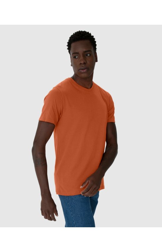 Camiseta Básica Masculina Gola V Em Algodão